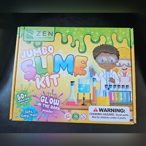 New Zen Laboratory Jumbo Slime Kit — Glow-in-the-Dark Green & Multicolor